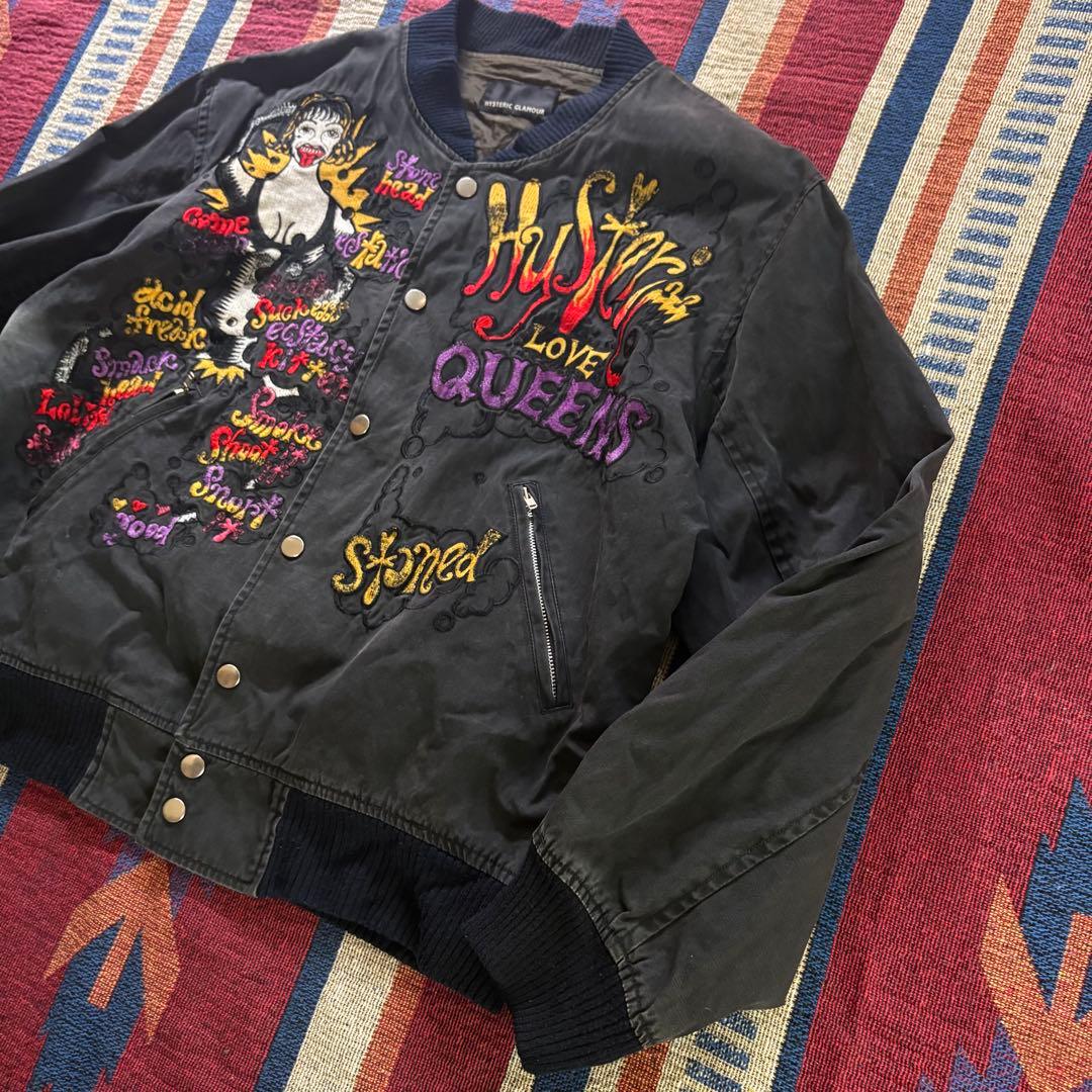 激レア80's HYSTERIC GLAMOURアーカイブ刺繍スナップジャケット