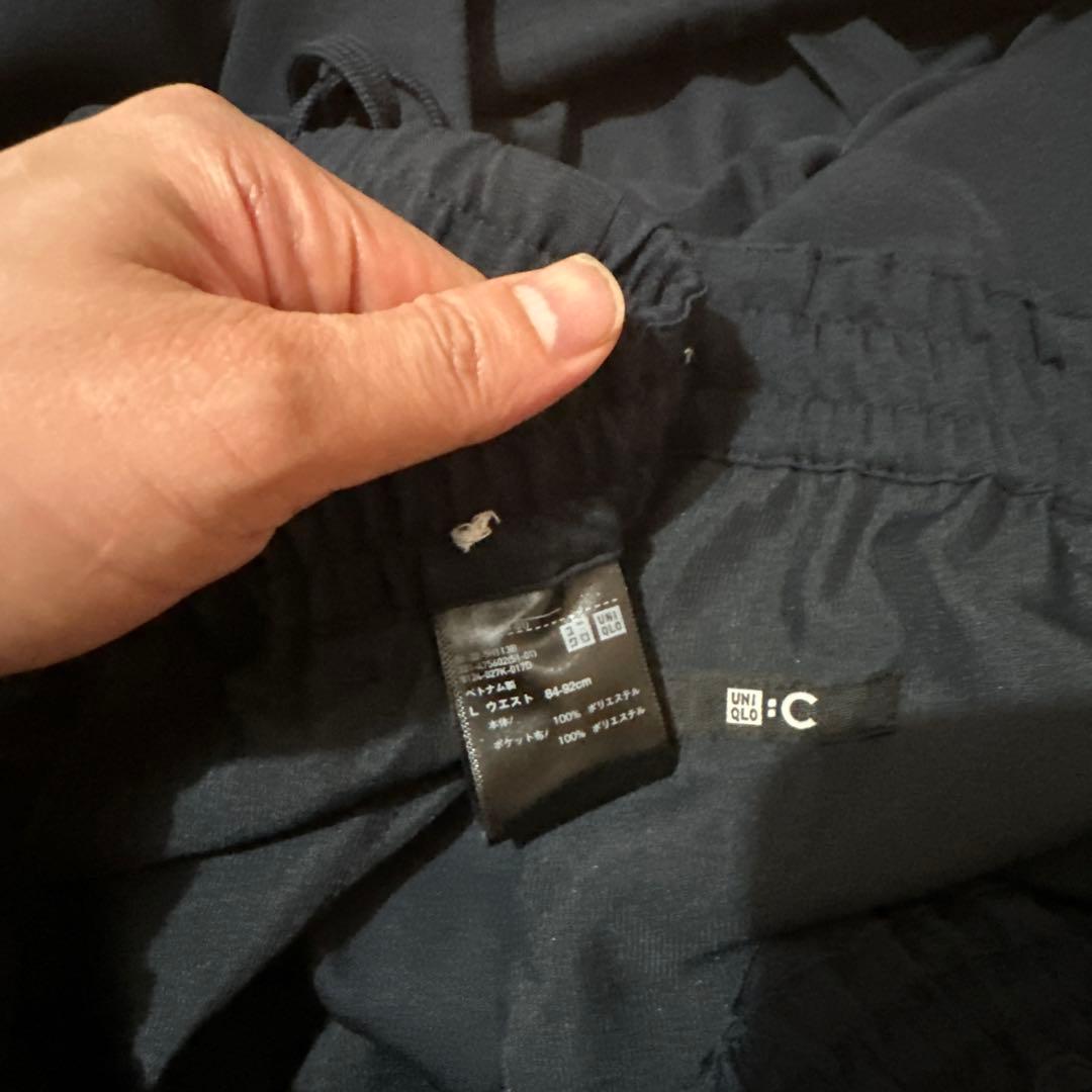 ユニクロC 感動ジャケット　タックパンツ　セットアップ　ネイビー　L