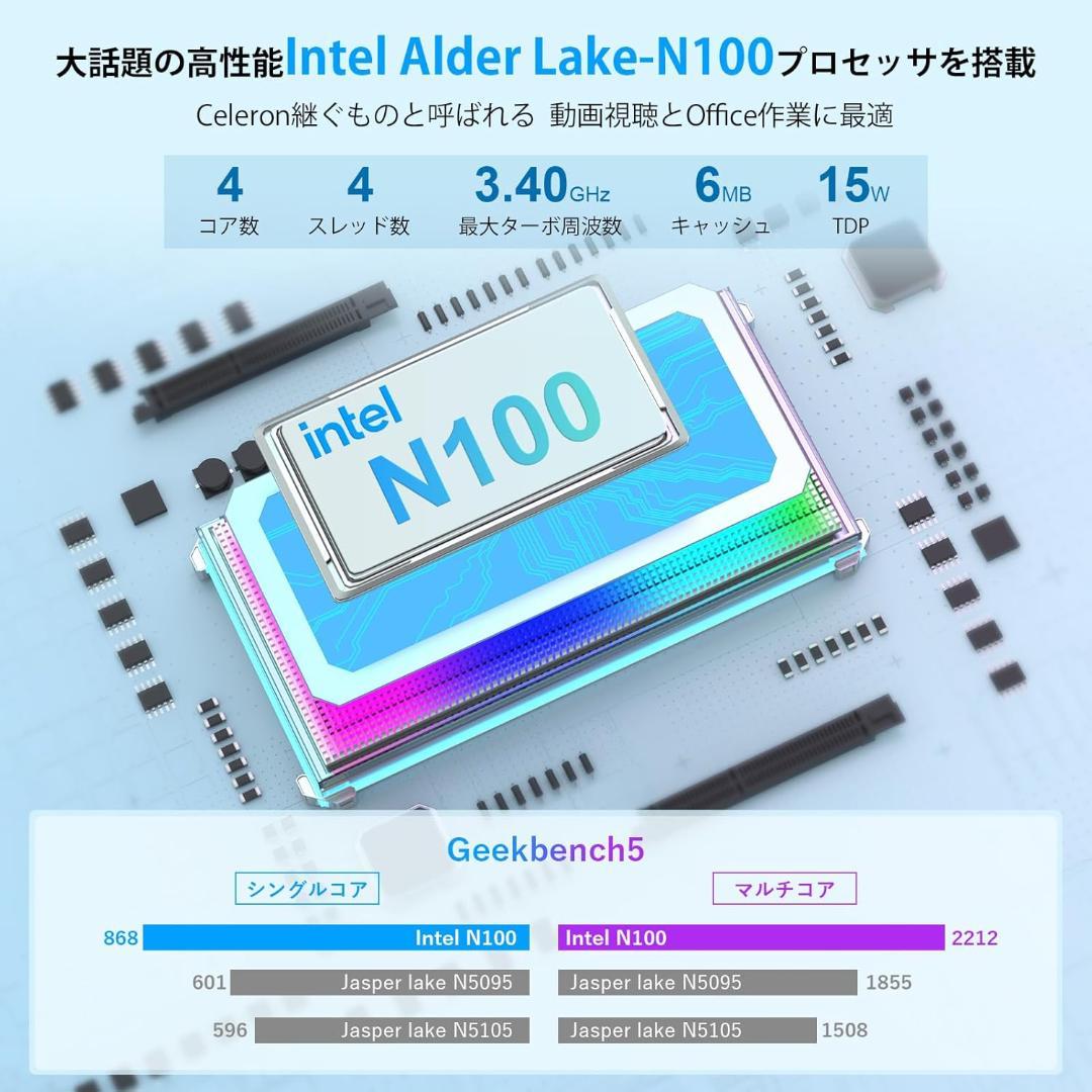 【R1590-117-370】ミニpc n100 mini pc　ミニパソコン