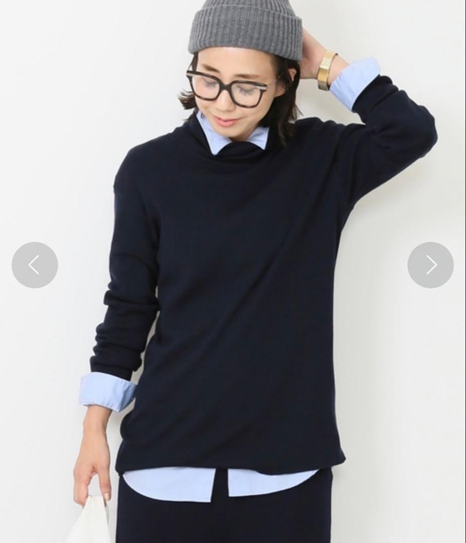 ドゥーズィエムクラス　jersey タートルネック　ニット　セーター　ウール　紺