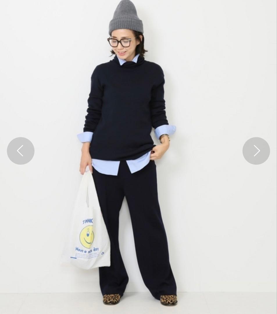 ドゥーズィエムクラス　jersey タートルネック　ニット　セーター　ウール　紺