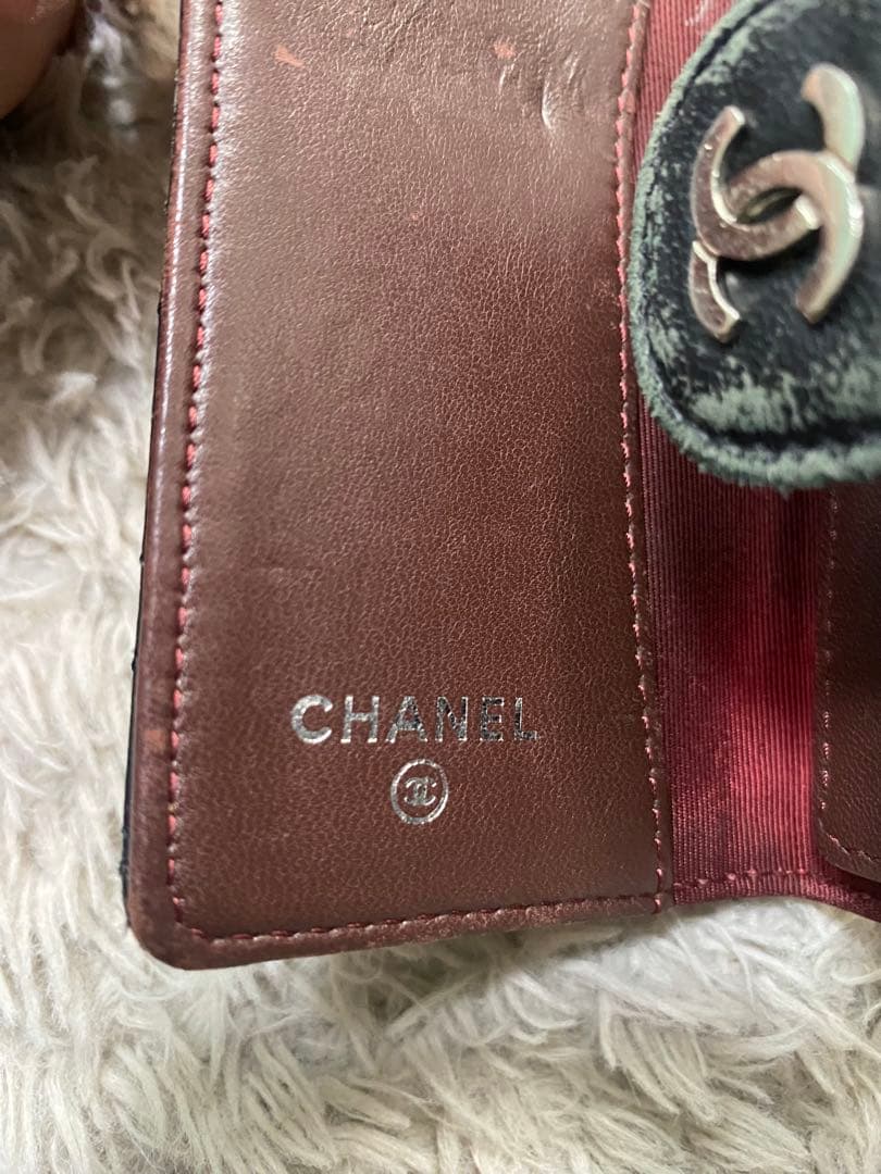 Chanel 黒 レザー キーケース シルバー