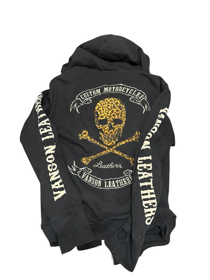 トップス VANSON skull leopard hoodie