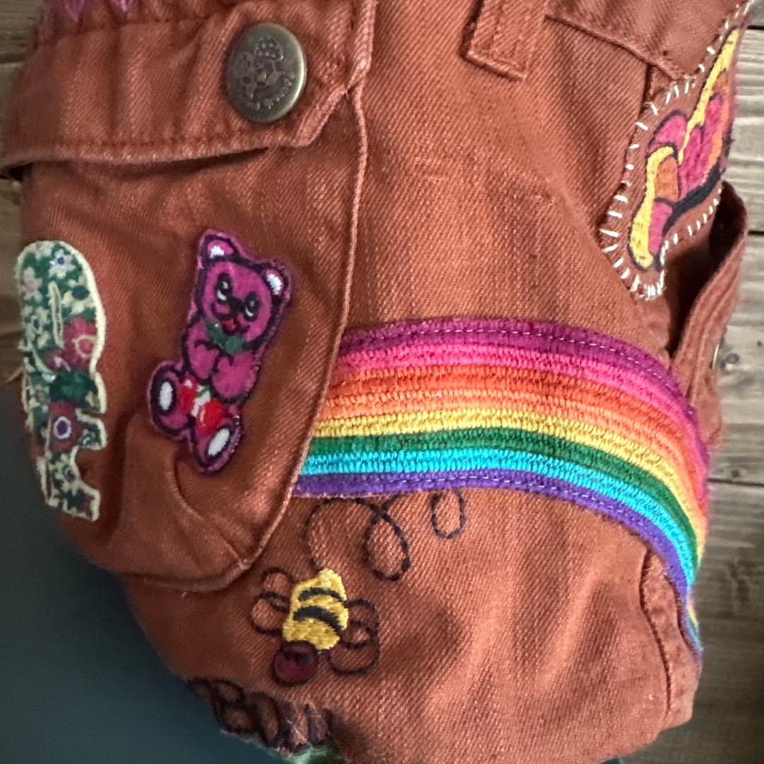 ハンドメイド デニムリメイク バッグ くまさん 楕円底 2way 55