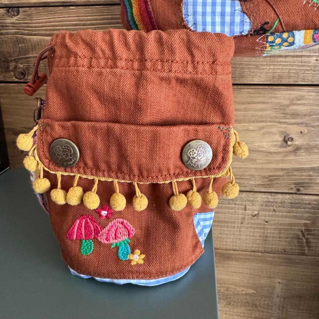 ハンドメイド デニムリメイク バッグ くまさん 楕円底 2way 55