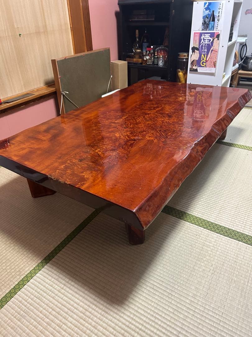 【20時からタイムセール値下げ】　一枚板　座卓　テーブル