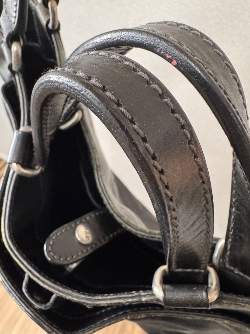 Daniel&Bob イタリア製 本革 レザートートバッグ 黒 肩掛け可