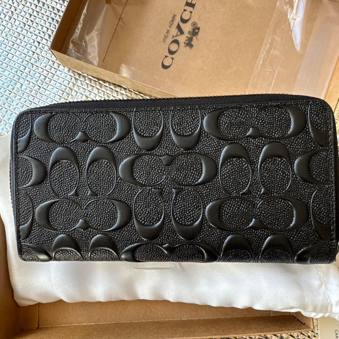COACH ブラックレザー長財布