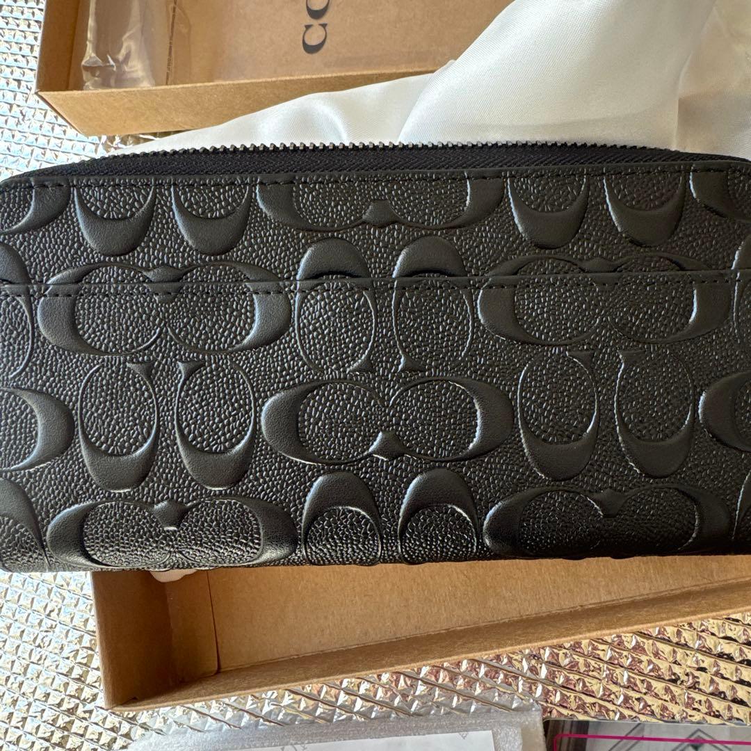 COACH ブラックレザー長財布