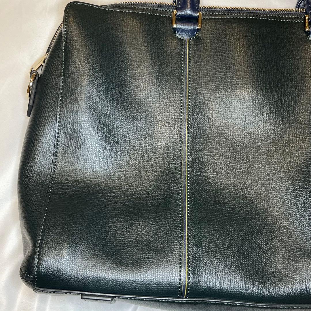 ポールスミス トートバッグ レザー 肩掛け B4 緑紺
