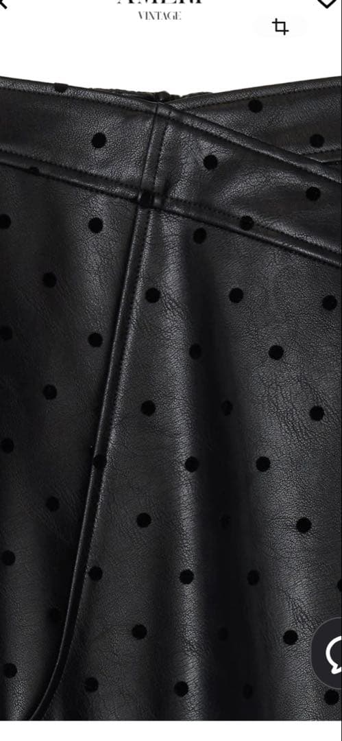 アメリ　DOT FLOCKY LEATHER SKIRT