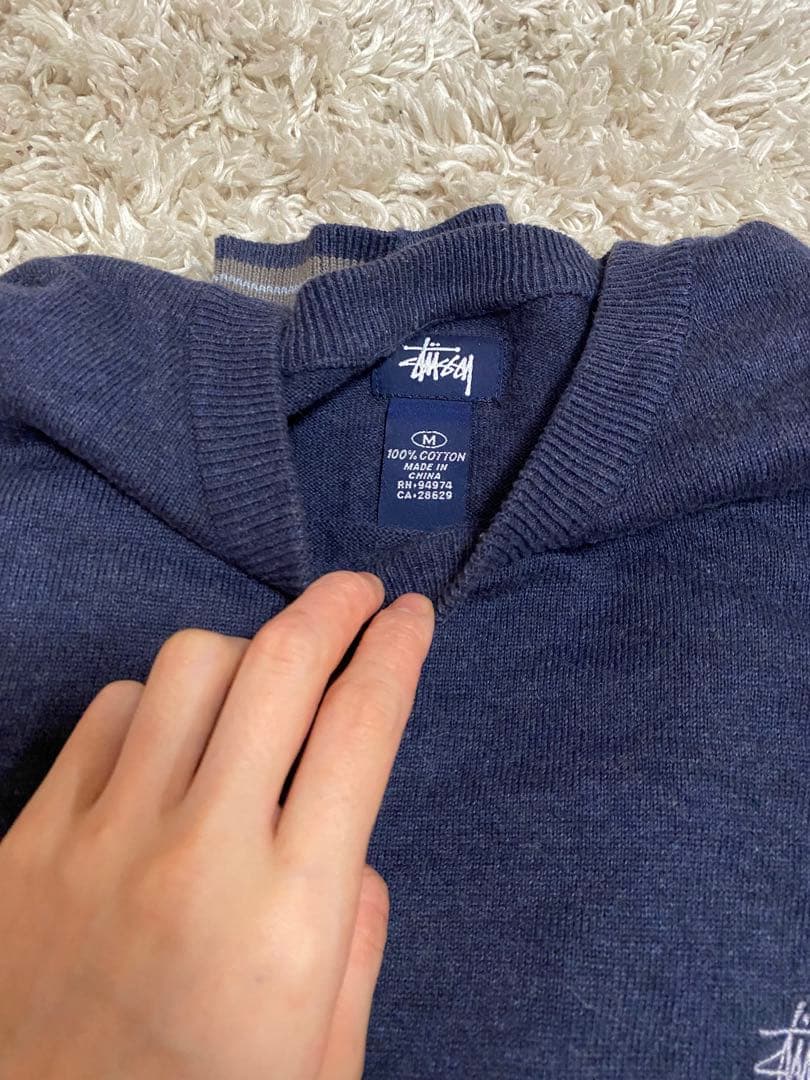 old STUSSY ニットセーター ネイビー
