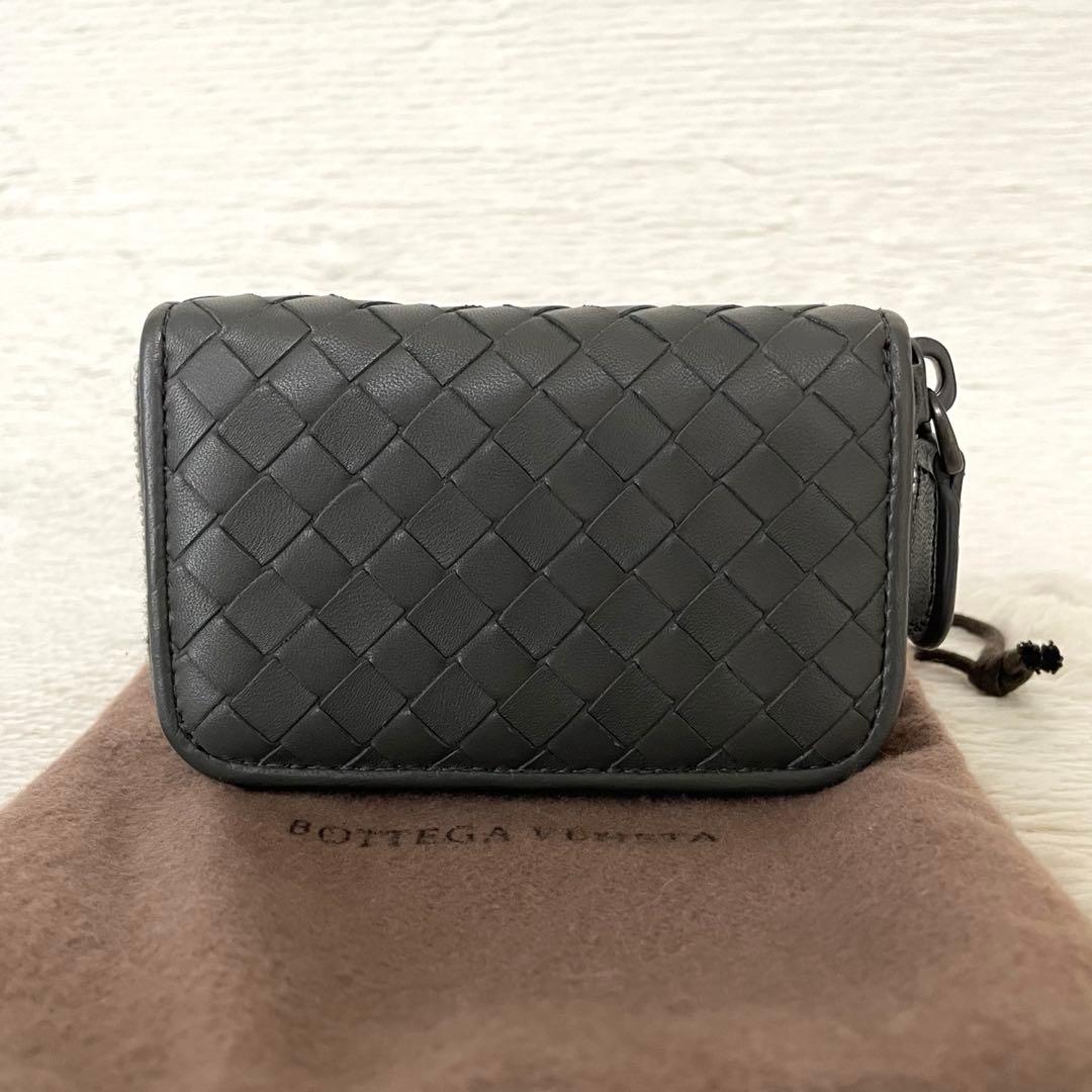 【美品】ボッテガヴェネタ インテレチャート カードケース レザー グレー 保存袋