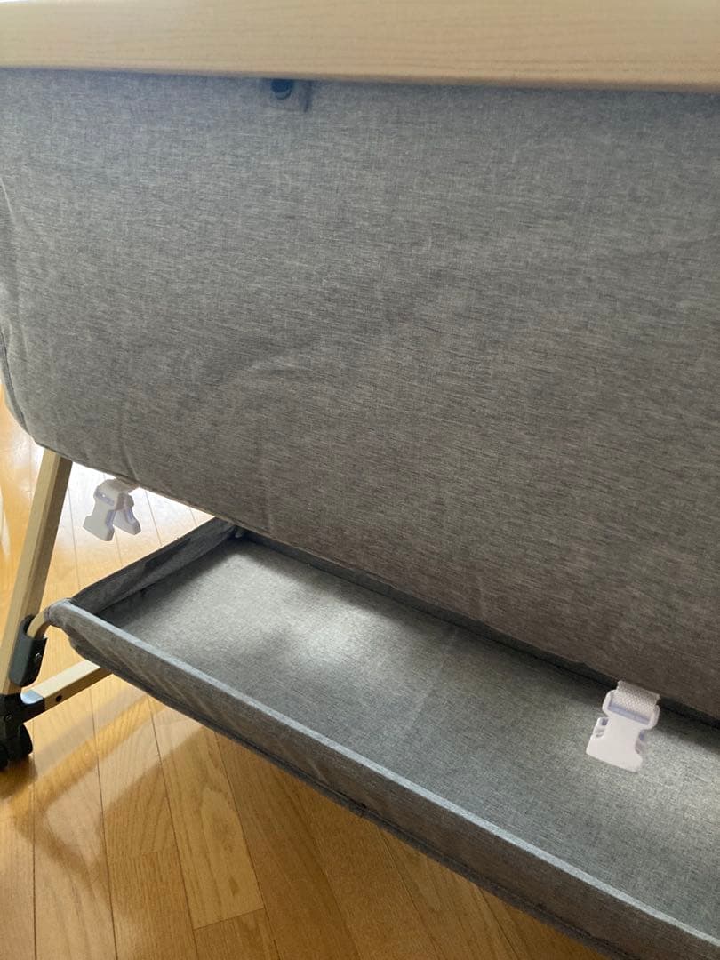 美品AORTD ポータブルベビーベッド HZDMJ グレー 星柄マットレス付き