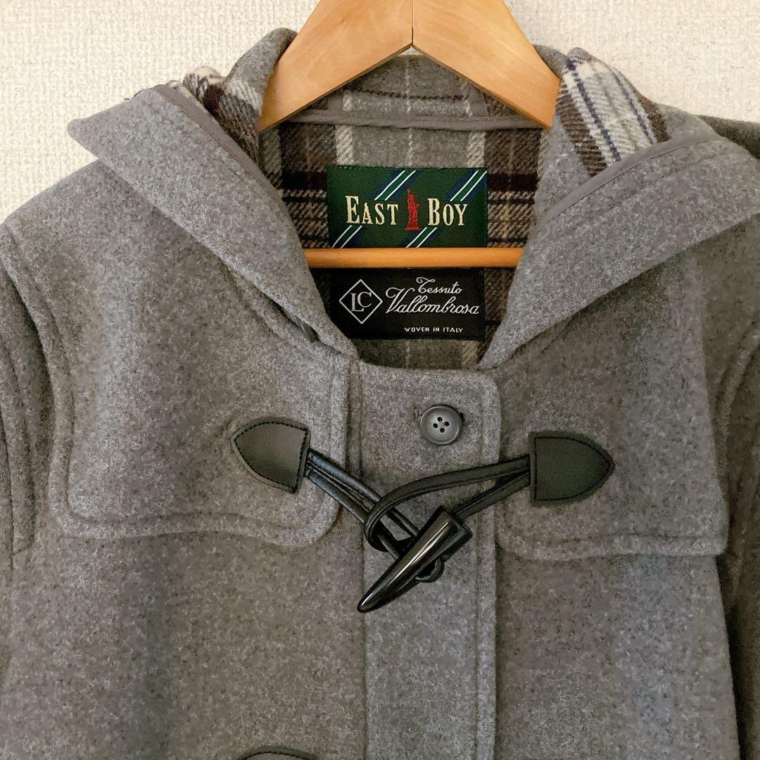 イーストボーイ グレー ダッフルコート イタリア製生地 Lサイズ