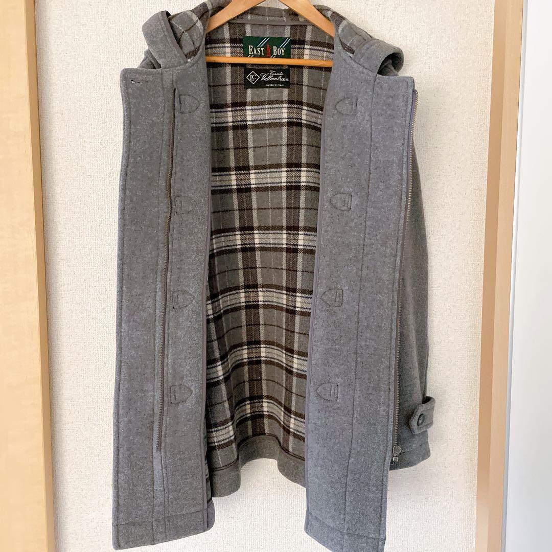イーストボーイ グレー ダッフルコート イタリア製生地 Lサイズ