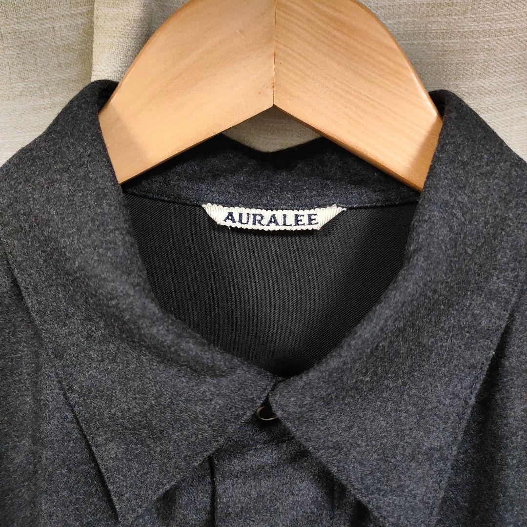 オーラリー ウールフリングフランネルクロスシャツ 4