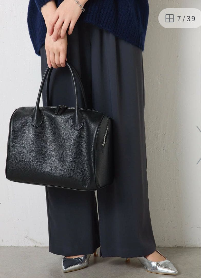 COLLAGE 【牛革/高見え】シュリンクリンボストンバッグ