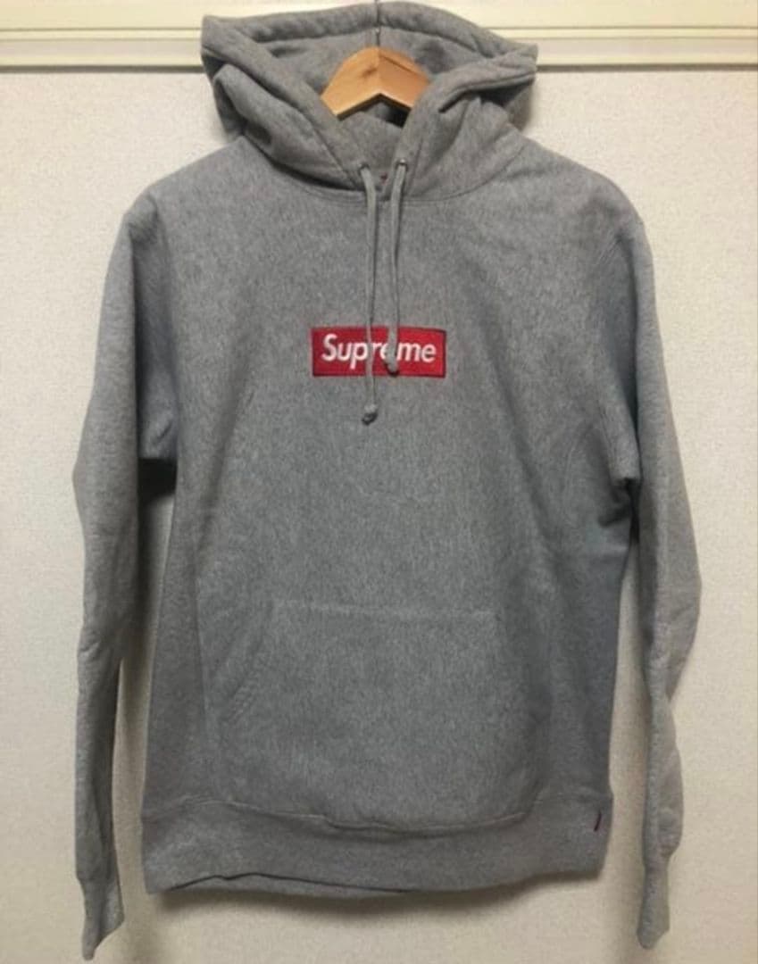 Supreme ボックスロゴ　パーカー　L グレー box logo