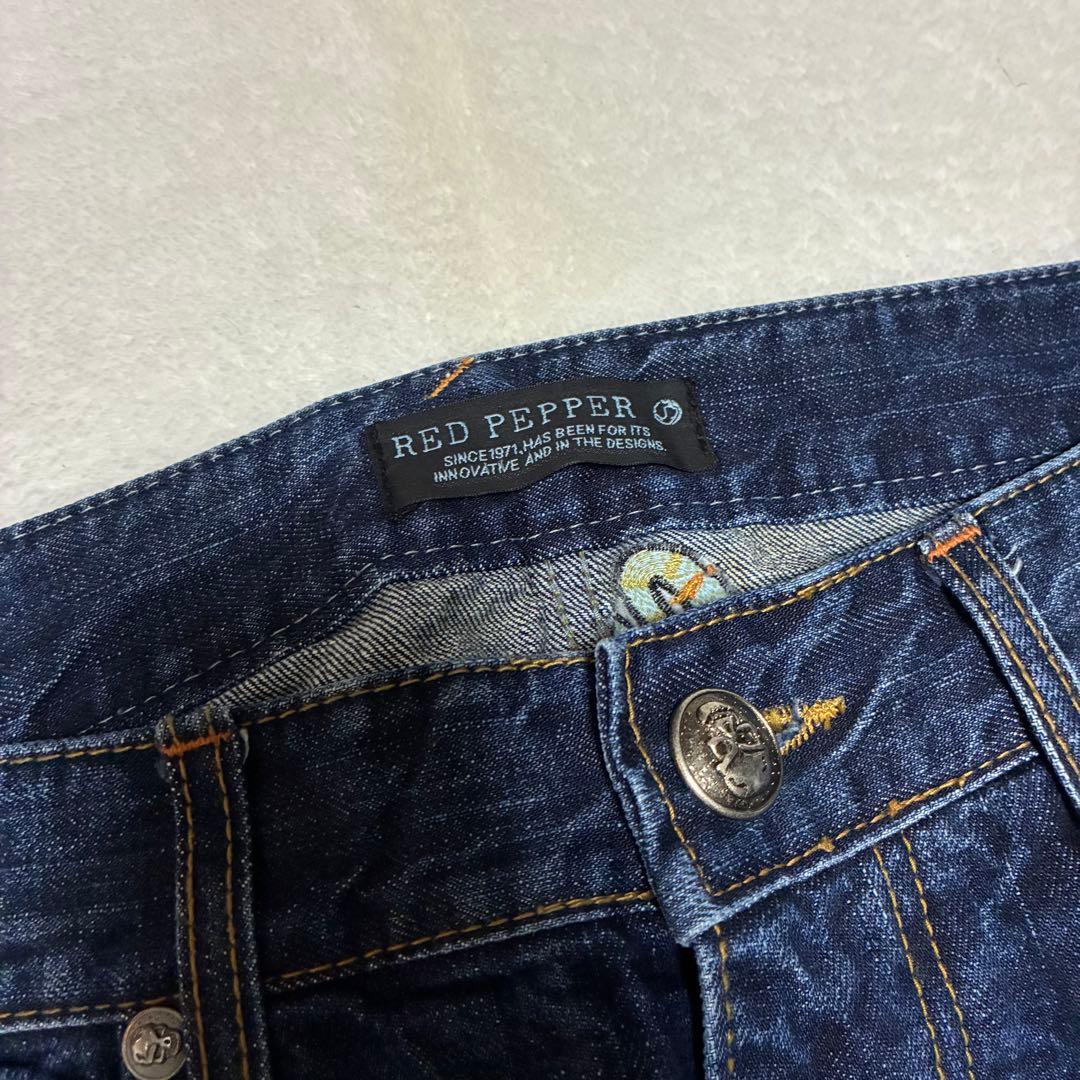 【極美品】RED PEPPER ed hardy デニム 鬼ヒゲ 濃紺 32