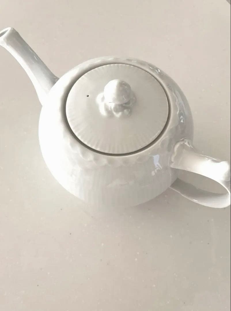 ロイヤルコペンハーゲン　ホワイト ハーフレース ポット L 大 1L