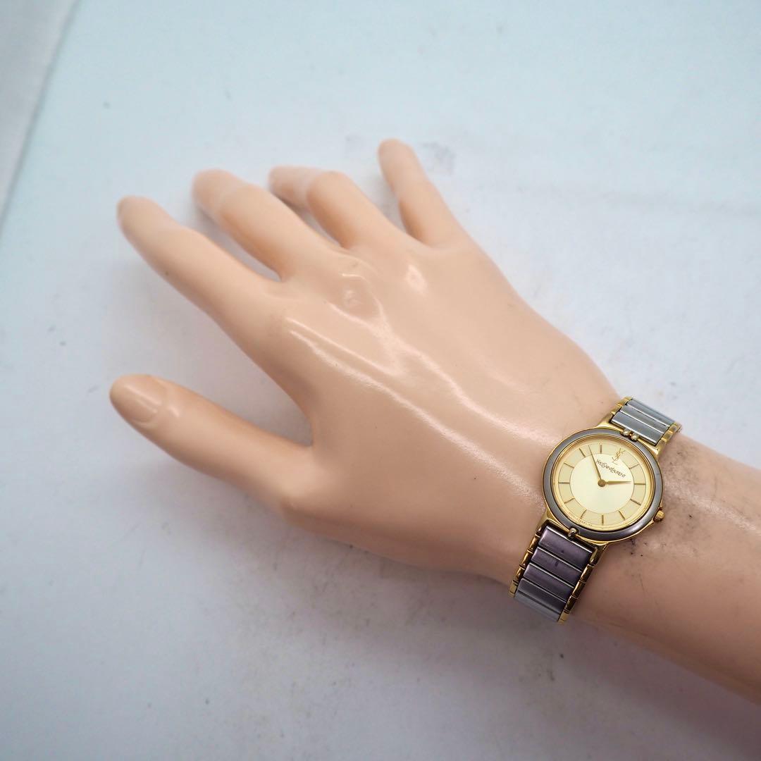 396 稼働 イヴサンローラン　レディース 時計 ゴールド コンビ　アンティーク