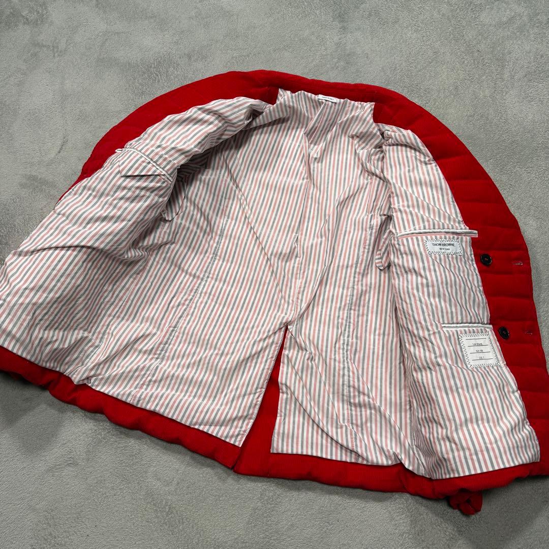 トムブラウン　コーデュロイ　ダブル　ダウンジャケット　0　金ボタン　レッド