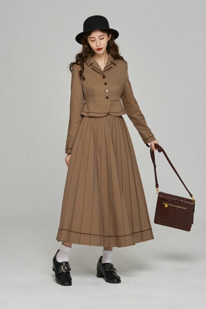 Tnewties うちで晩御飯食べていきなよ ジャケット Brown Sサイズ