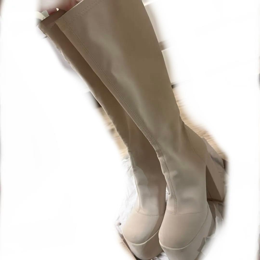 Darich ロングブーツ ストレッチブーツ アイボリー