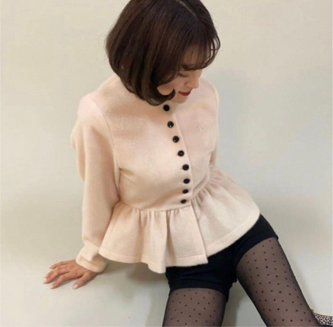 bibiy ペプラムカーディガン ピンク