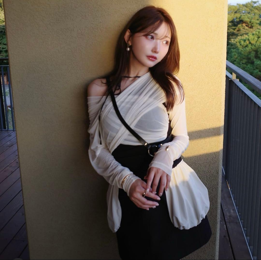 トップス crayme Hagoromo Tulle Tops black