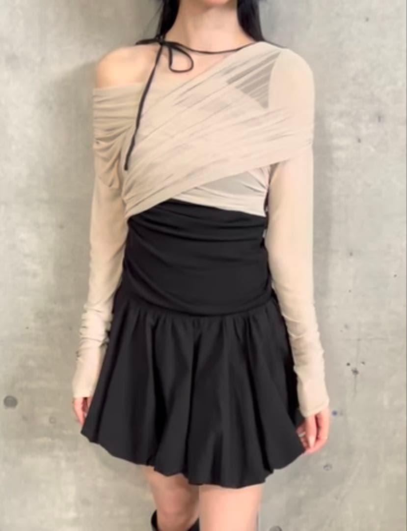 トップス crayme Hagoromo Tulle Tops black