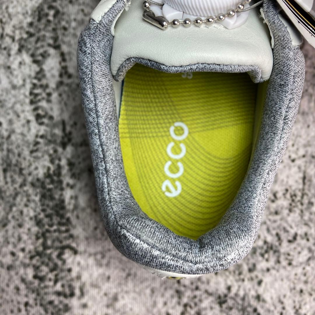 新品同様 エコー ゴルフシューズ ホワイト レザー BOAシステム ゴアテックス