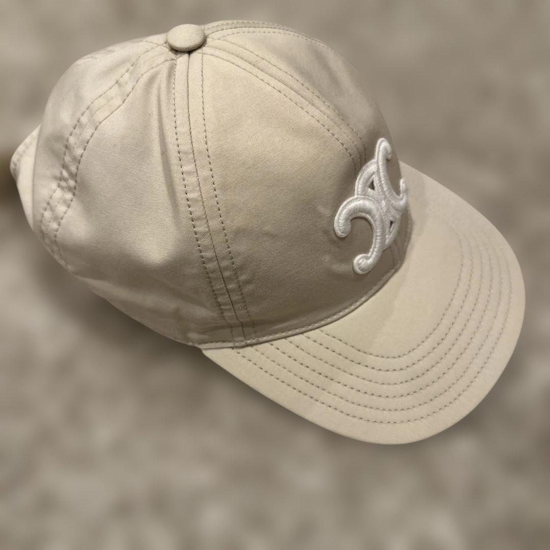 CELINE セリーヌ トリオンフ ベースボールキャップ バニラ　S