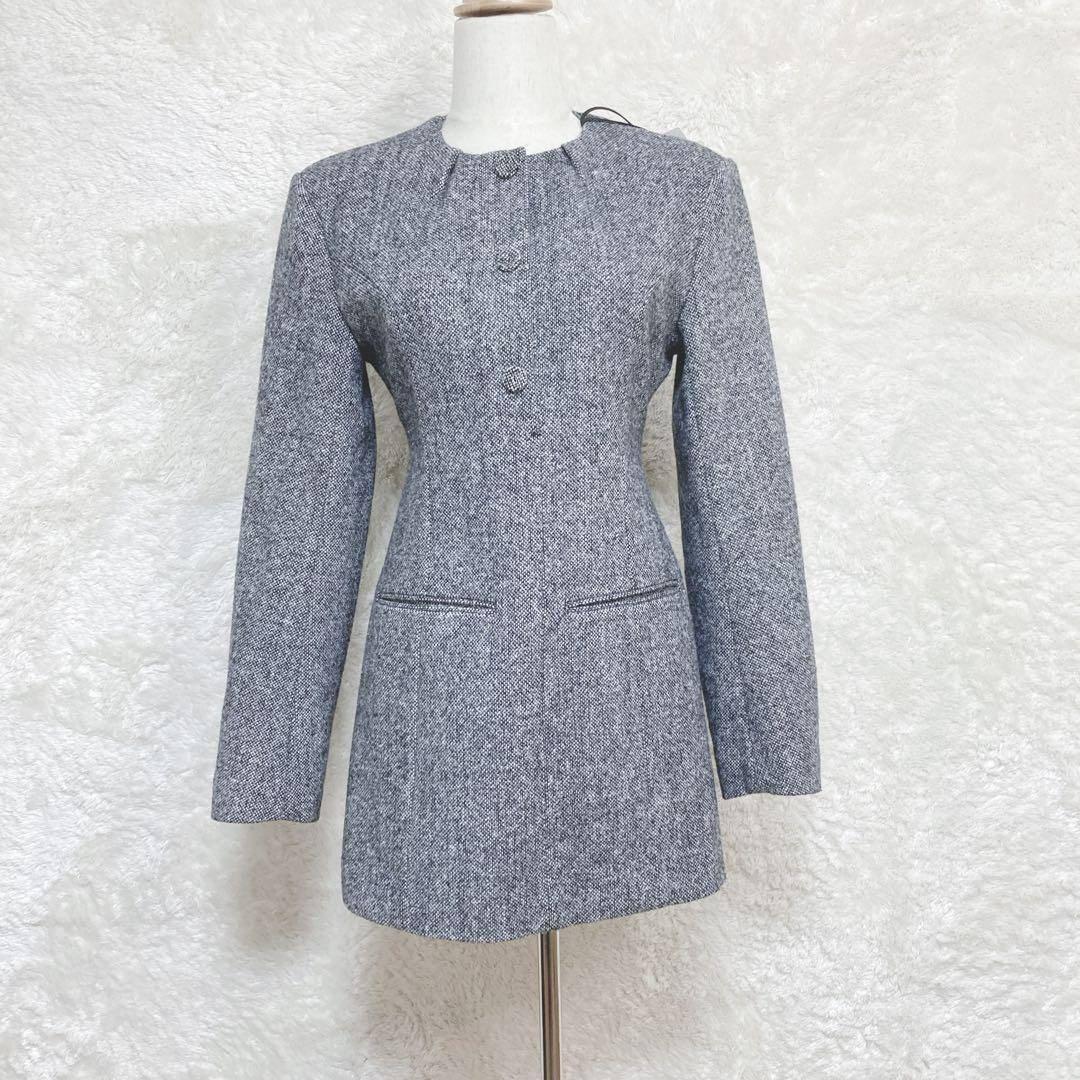 JOSEMOON CLASSIC TWEED MINI DRESS 36 グレー