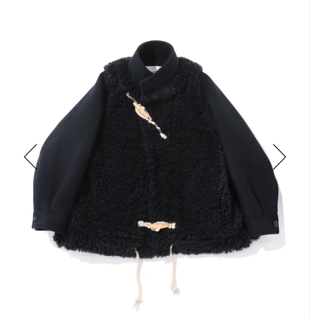 【⭐︎最終値下げ⭐︎】新品未使用【HYKE】 2025ダッフルコート　黒　サイズ2