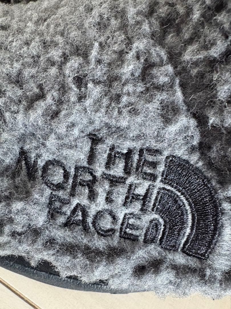 美品 ノースフェイス ボア ブーツ 21cm ヌプシ 黒 グレー ロゴ