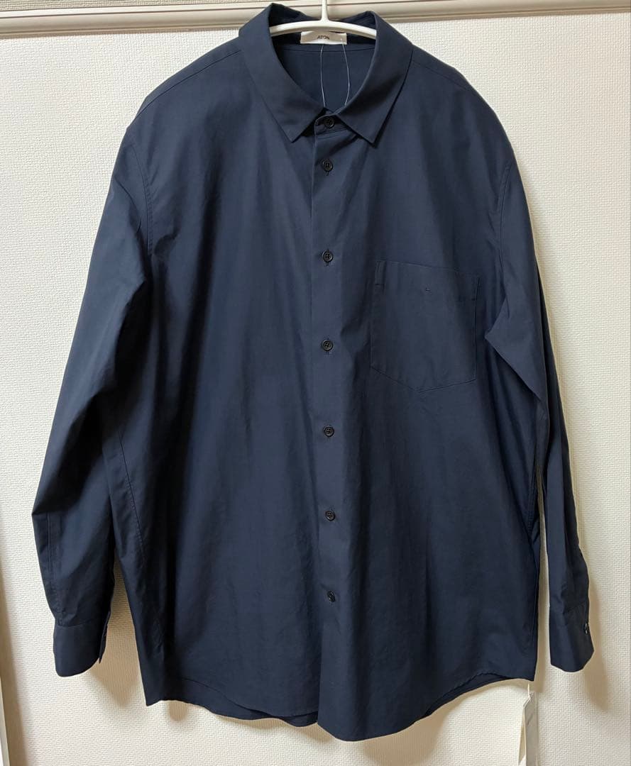 ATON SUVIN BROAD シャツ　ネイビー　UNISEX 02サイズ