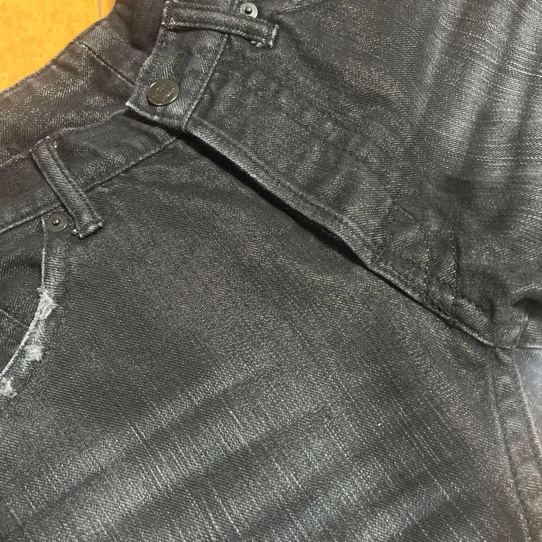 TroisO トロワゾ ブラックラメデニムパンツ