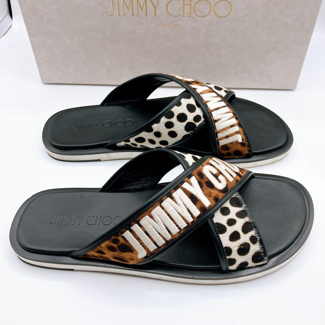 【付属品完備】ジミーチュウ　ビーチサンダル　ハラコ　アニマル　42 26cm