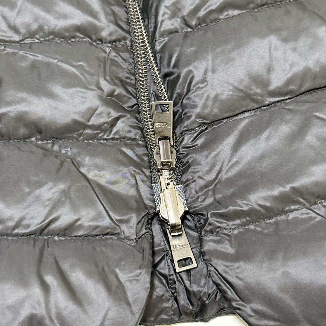美品 HERNO ラミナー ショートダウンジャケット ブラック 42 f725