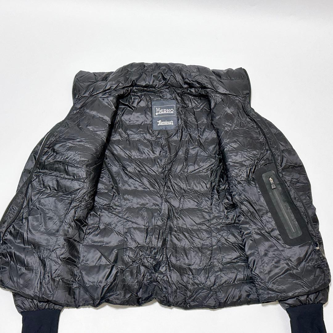 美品 HERNO ラミナー ショートダウンジャケット ブラック 42 f725