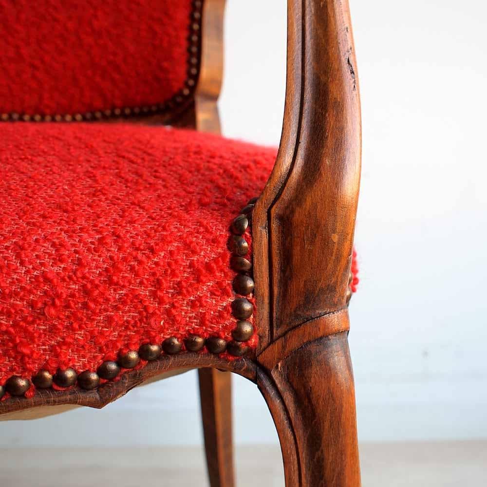 アンティーク 猫脚 アームチェア 単鋲 クラシカル ZR24210