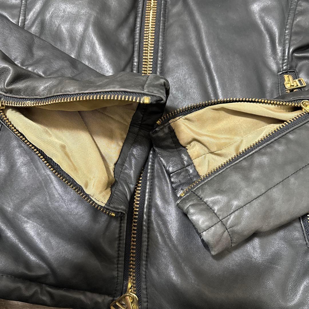 buffalo bobs ラムレザーダウンジャケット　black 2