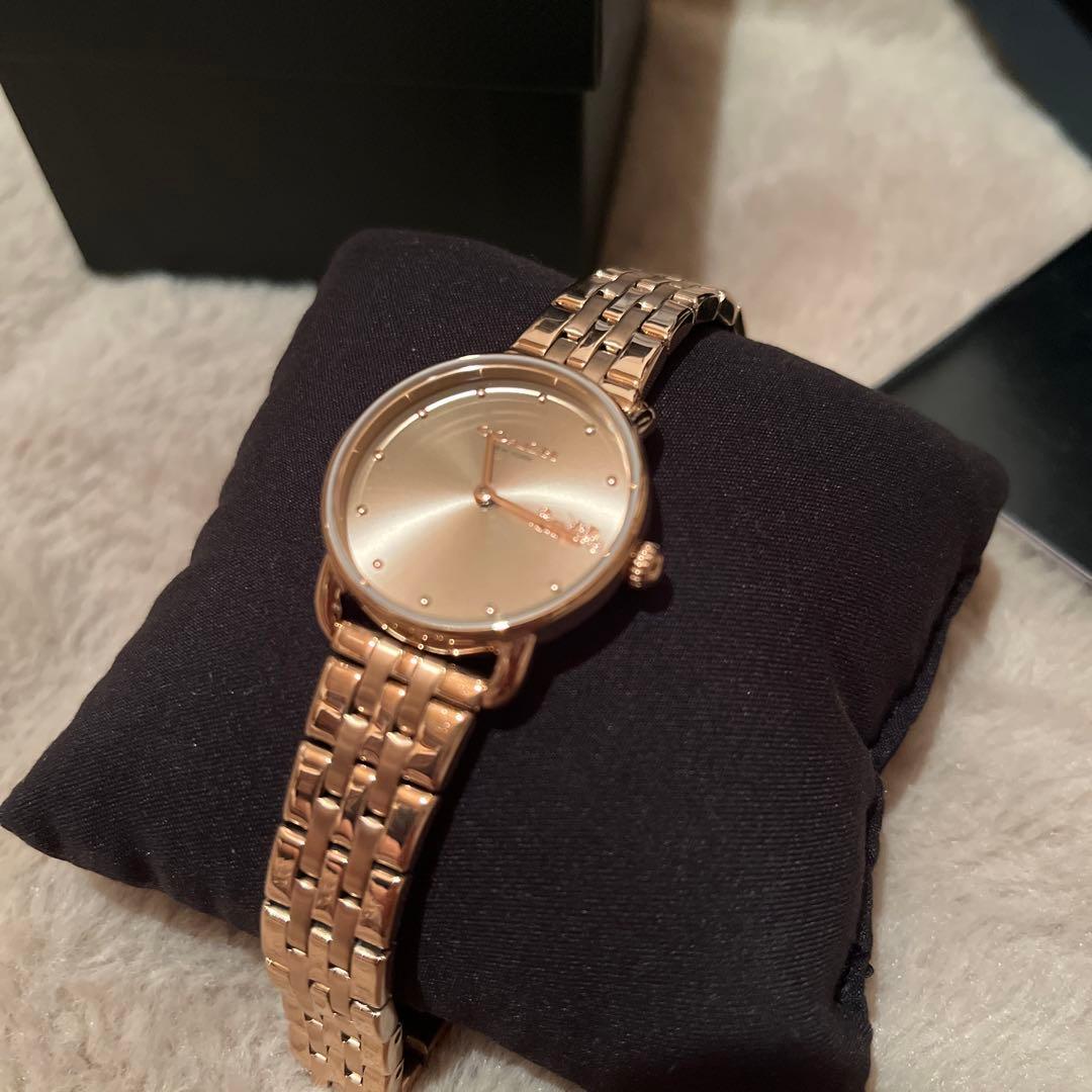 COACH 腕時計 レディース エリオット28mm サンレイダイヤル ゴールド