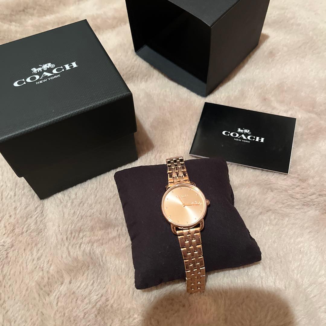 COACH 腕時計 レディース エリオット28mm サンレイダイヤル ゴールド