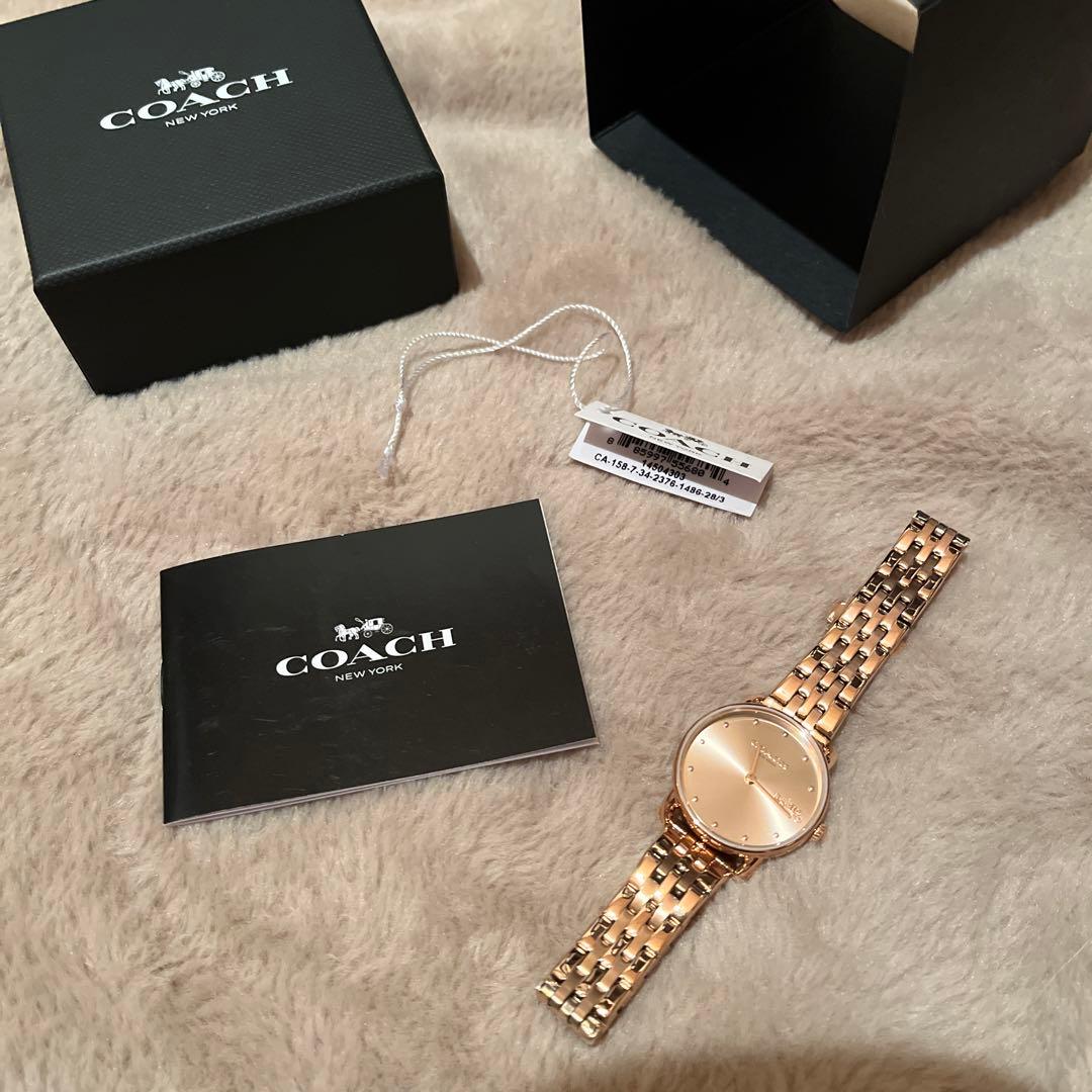 COACH 腕時計 レディース エリオット28mm サンレイダイヤル ゴールド