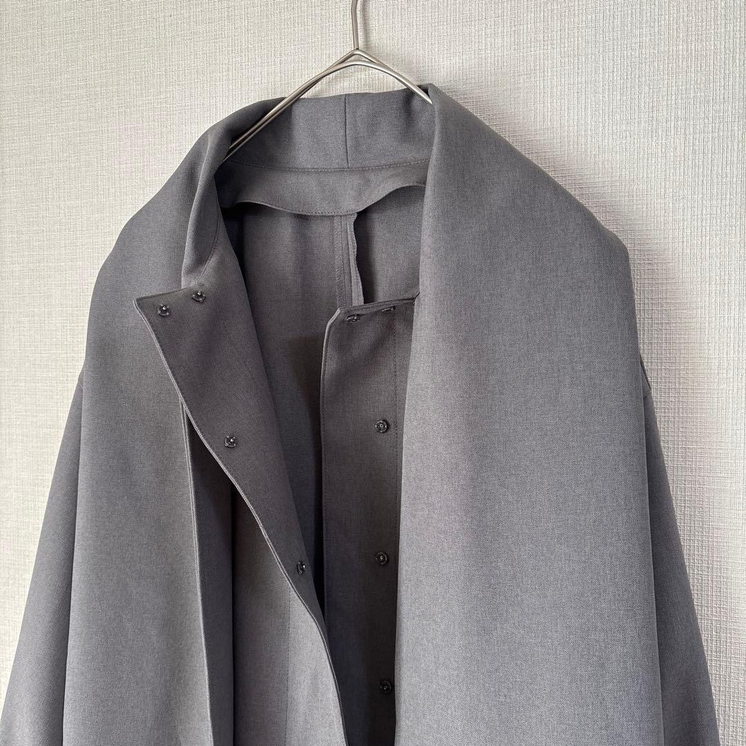 美品 #Newans ハッシュニュアンス リボン パウダリー ブラウス グレー