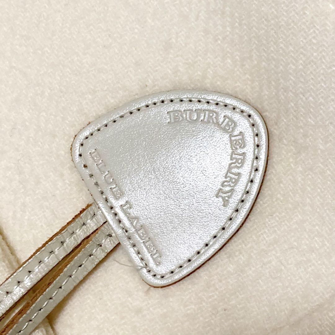 希少 バーバリーブルーレーベル ダッフルコート ノバチェック アイボリー 38