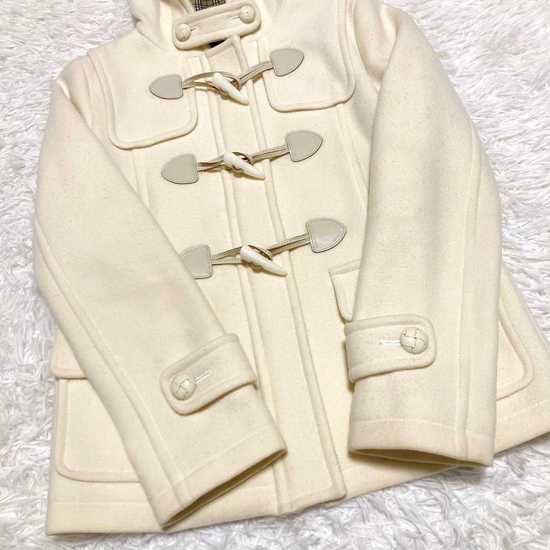 希少 バーバリーブルーレーベル ダッフルコート ノバチェック アイボリー 38